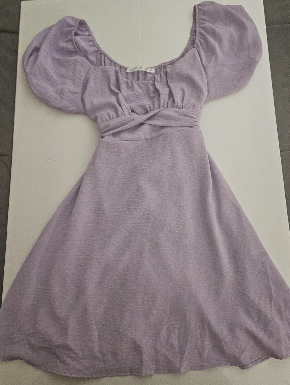 Altar'd State Lavender Puff Sleeve Mini Dress